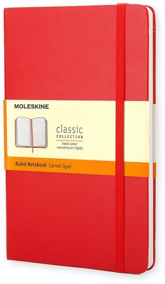 Moleskine classic, Large Size, Ruled Notebook, red