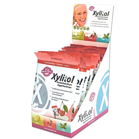 Miradent Lutschtabletten, Kirsche, 60 g, Display à 12 Stk.