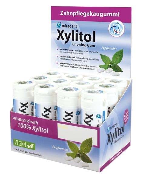 Miradent Xylitol Kaugummi Mint (12x30 Stück)