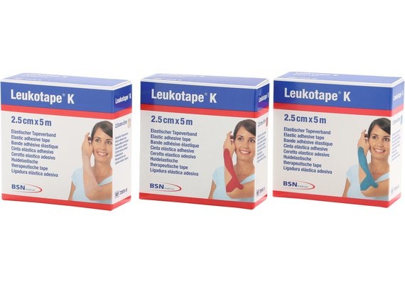 Leukotape K Pflasterbinde 5mx2.5cm blau (5 Stück)