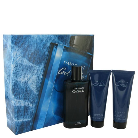 COOL WATER by Davidoff Gift Set -- 4.2 oz Eau de Toilette Spray + 2.5 oz After Shave Balm + 2.5 oz Shower Gel