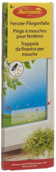 Aeroxon Fenster-Fliegenfallen transparent (4 Stück)