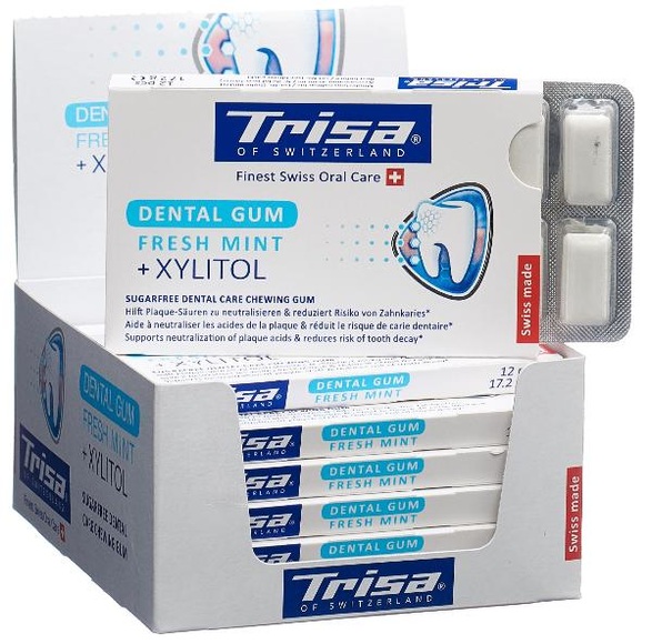 Trisa Dentalkaugummi Fresh Mint 12 pièces (1 Stück)
