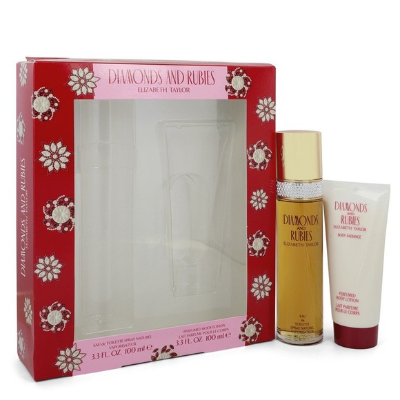 DIAMONDS & RUBIES by Elizabeth Taylor Gift Set -- 3.3 oz Eau de Toilette Spray + 3.3 oz Body Lotion