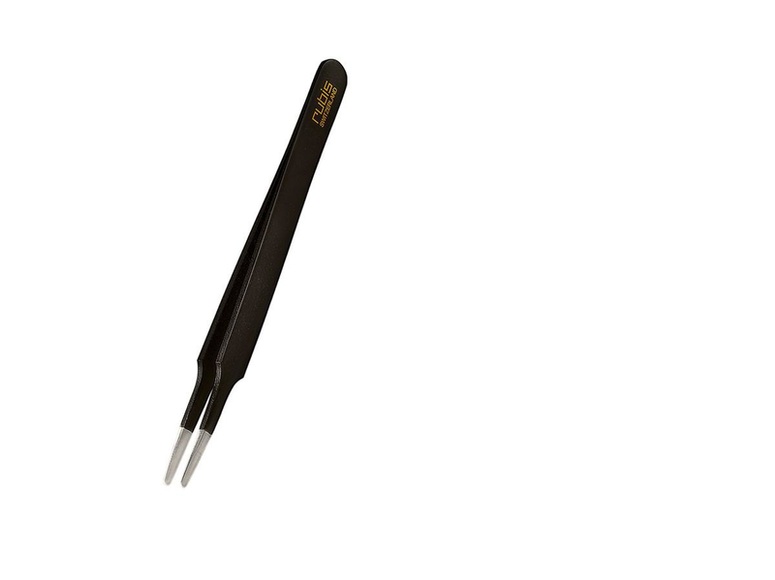 Rubis Wimpern Pinzette gerade, schwarz