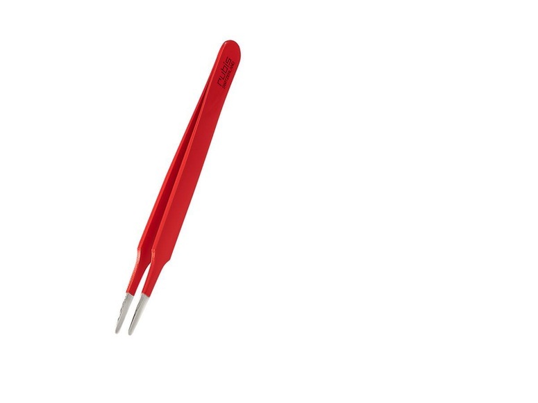 Rubis Wimpern Pinzette gerade, rot