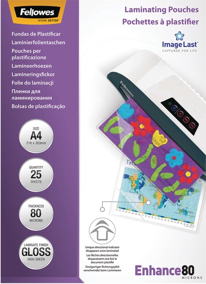 Fellowes 5396205 Laminating Pouches A4 25Pcs -