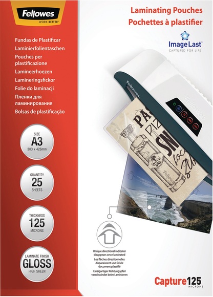 Fellowes 5396501 Laminating Pouches A3 25Pcs -