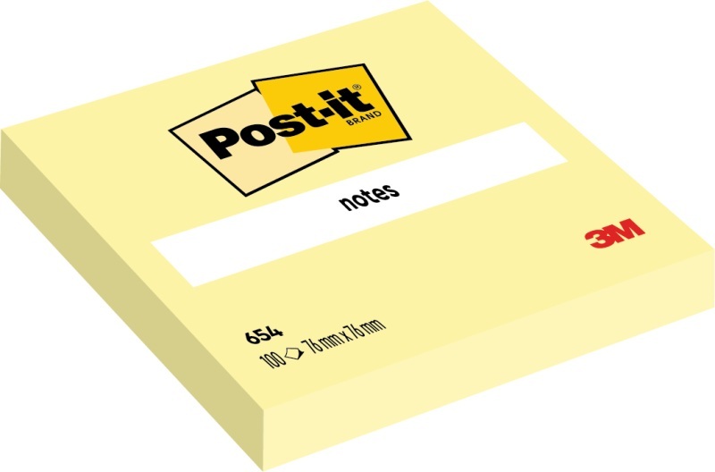 Post-it Haftnotiz 654 76 mm x 76 mm Gelb 100 Blatt