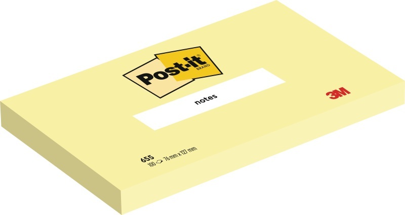 Post-it Haftnotiz 655 127 mm x 76 mm Gelb 100 Blatt