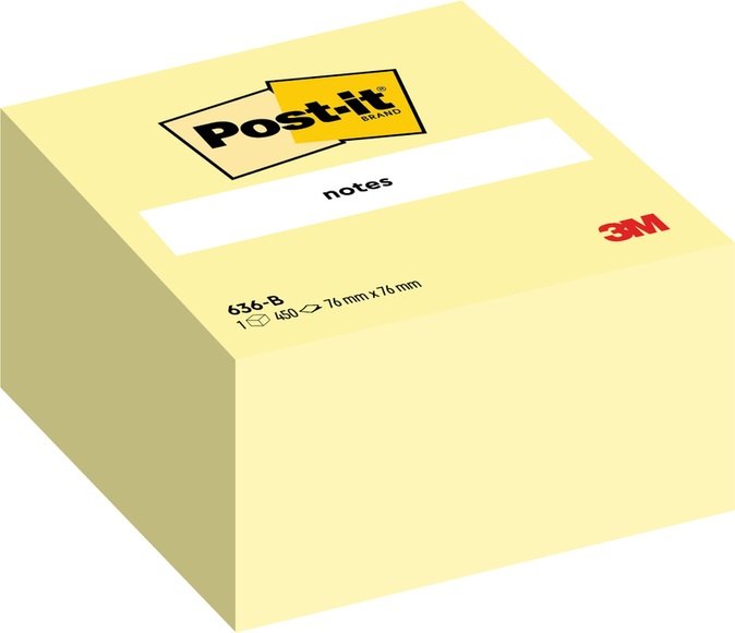 Post-it Haftnotizwürfel 636B 76 mm x 45 mm Gelb 450 Blatt