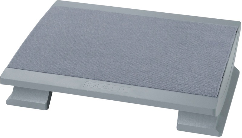 MAUL Fußstütze, ergonomisch Stellfläche BxT 450 x 390 mm, mit Teppichbelag grau