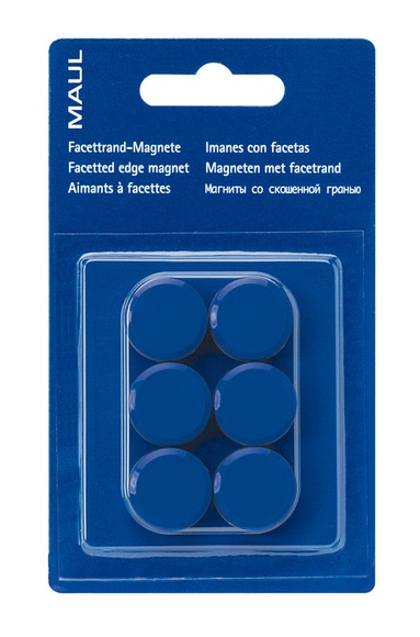 Maul Magnet MAULpro (Ø x H) 20 mm x 8 mm rund Blau 6 St. 6176235
