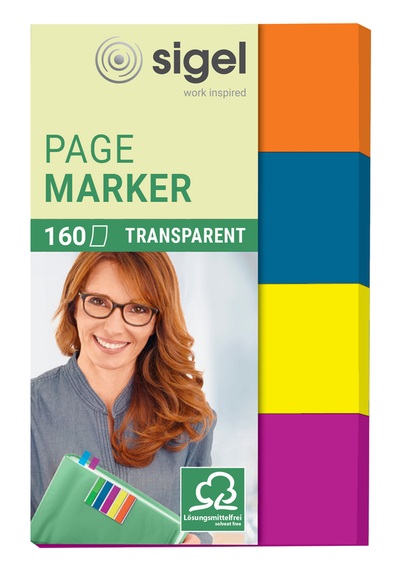 Sigel Haftmarker HN614 4 St./Pack. Blau, Gelb, Orange, Pink