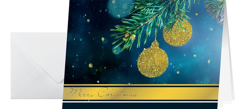 SIGEL Weihnachts-Karte/Couvert A6/A5 DS065 220+100g, Glitter 10+10 St&