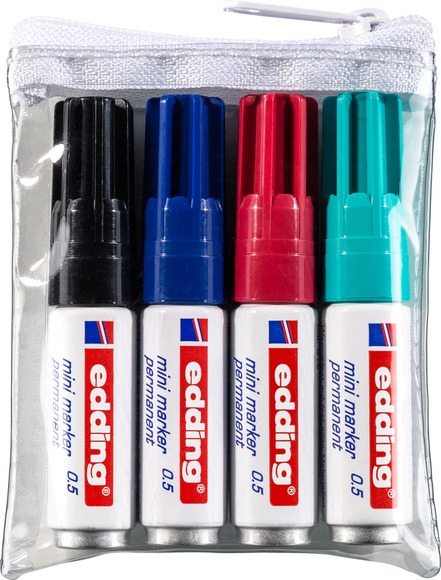 Edding Permanentmarker edding mini marker 0.5 Blau, Grün, Pink, Schwarz wasserfest: Ja 4-05-4