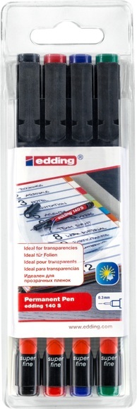 Edding Permanentmarker edding 140 S Schwarz, Rot, Blau, Grün wasserfest: Ja 04140-4000