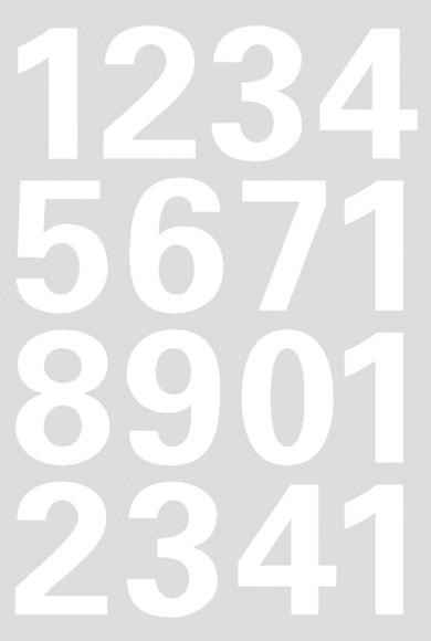 HERMA Numbers 25mm 0-9 weatherproof film white 1 sheet Selbstklebendes Symbol