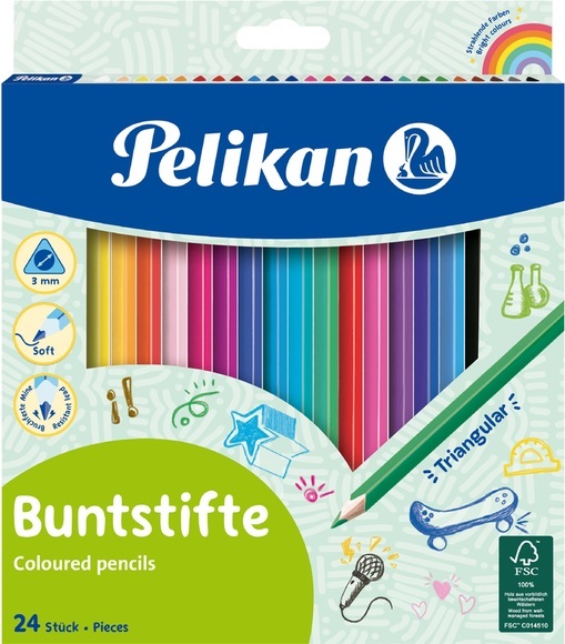 Pelikan Farbstifte D?nn, 24er-Set, Farbe