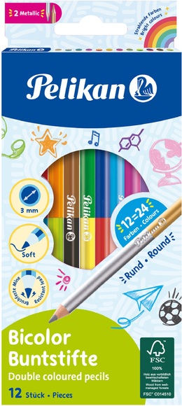 Pelikan Farbstifte Bicolor 12er-Set mir