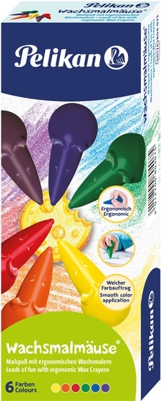 Wachsmalmäuse Geschenkset 6 Stück, Stift