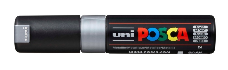 Uni-Ball uni POSCA PC-8K Marker 1 Stück(e) Silber Meißel