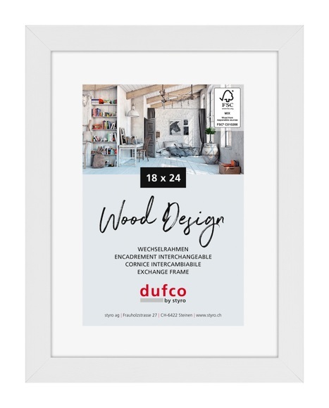 DUFCO Holz-Bilderrahmen 18x24cm 1610.80588 Toronto weiss
