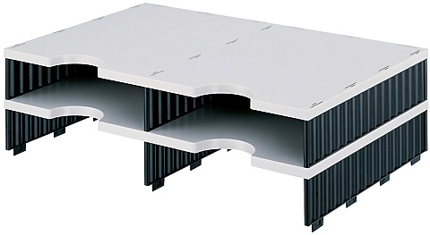 STYRO Styrodoc duo Aufbaueinheit 268-12021.98 schwarz/grau 4 Fäch