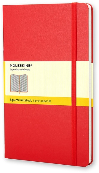 Moleskine classic Red Cover, Large Size, Squared Notebook