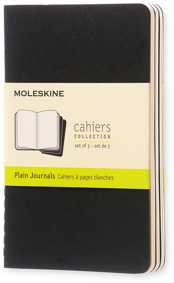 Moleskine Cahier A6, blanko, schwarz, 3er-Set