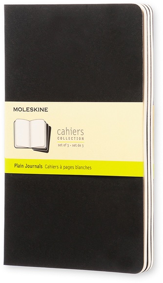 Moleskine Cahier A5, blanko, schwarz, 3er-Set