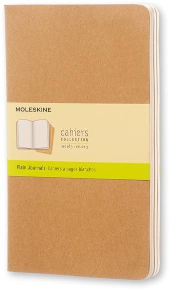 Moleskine Cahier A5, blanko, Kraft/Natur, 3er-Set