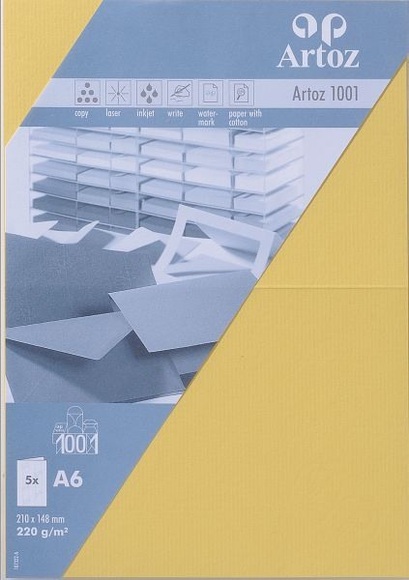 ARTOZ Karten 1001 A6 107322262 220g. lichtgelb 5 Blatt