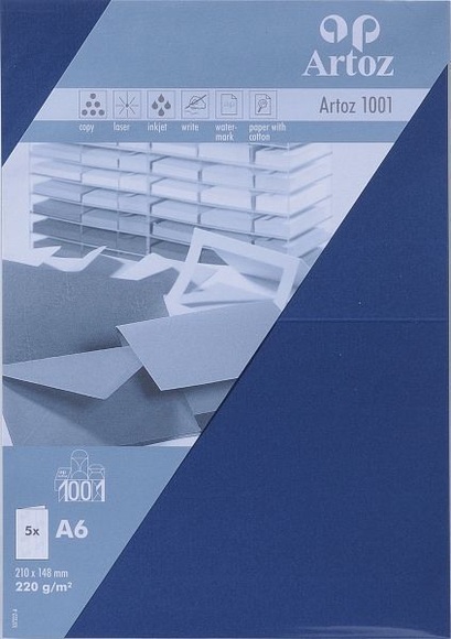 ARTOZ Karten 1001 A6 107322264 220g. classic blau 5 Blatt