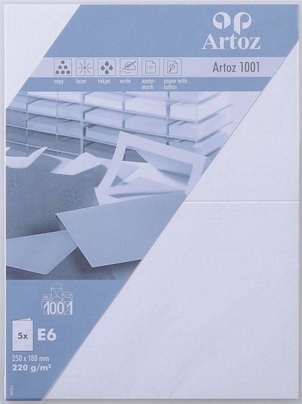 ARTOZ Karten 1001 E6 107372262 220g. blütenweiss 5 Blatt