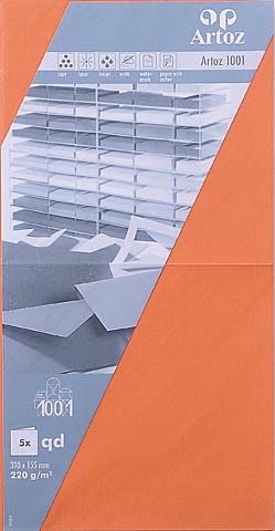 ARTOZ Karten 1001 310x155mm 107452265 220g. hummerrot 5 Blatt