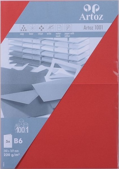 ARTOZ Karten 1001 B6 107362265 220g. rot 5 Blatt