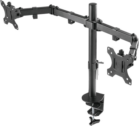 DELTACO GAM-040 - Tischmontage für zwei Monitoren (Schwarz)