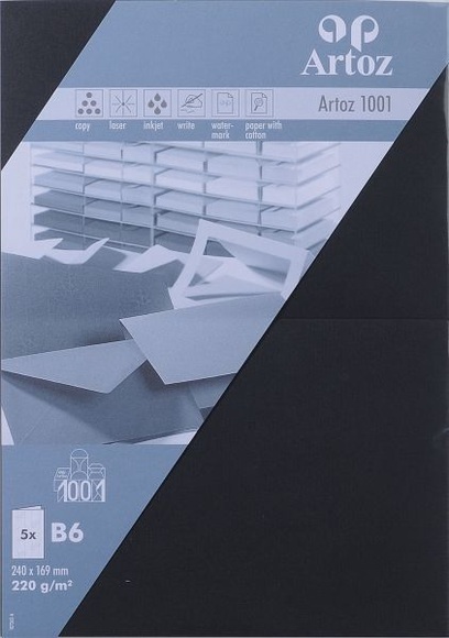 ARTOZ Karten 1001 B6 107362262 220g. schwarz 5 Blatt