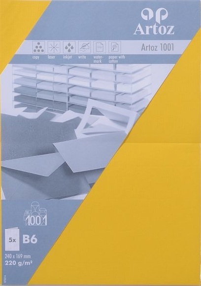ARTOZ Karten 1001 B6 107362262 220g. sonnengelb 5 Stück