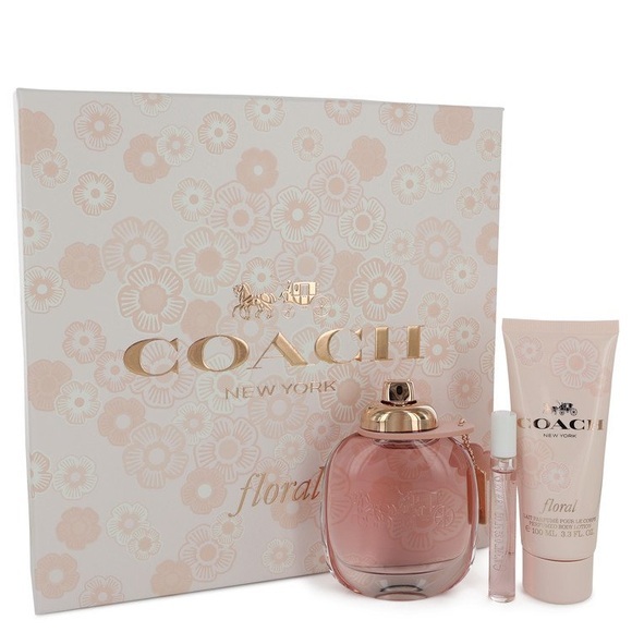 Coach Floral by Coach Gift Set -- 3 oz Eau de Parfum Spray + .25 oz Mini EDP Spray + 3.3 oz Body Lotion