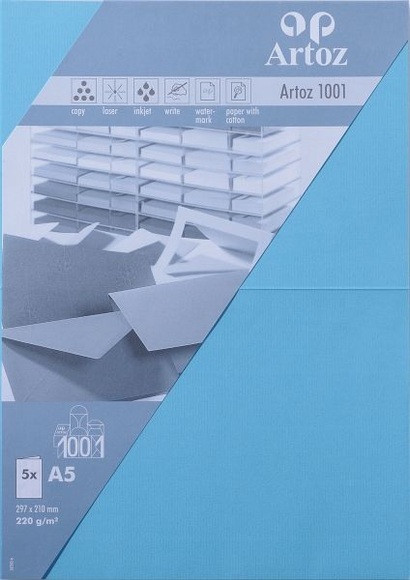 ARTOZ Karten 1001 A5 107392263 220g. azur 5 Blatt