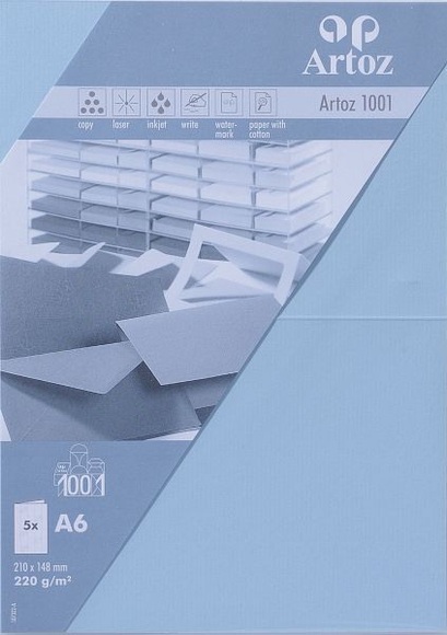 ARTOZ Karten 1001 A6 107322264 220g. pastellblau 5 Blatt