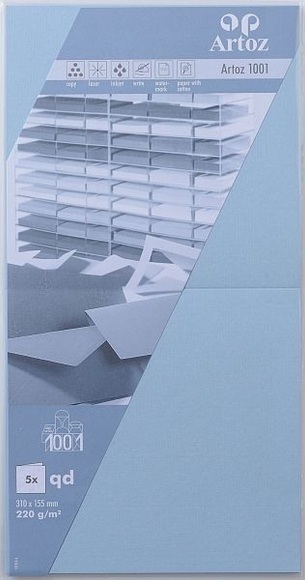 ARTOZ Karten 1001 310x155mm 107452264 220g. pastellblau 5 Blatt