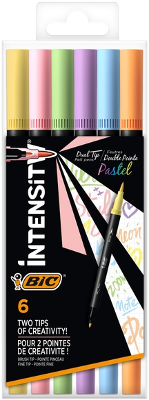 BIC Filzstift Intensity Dual Pastel Schwarz 0.7 mm