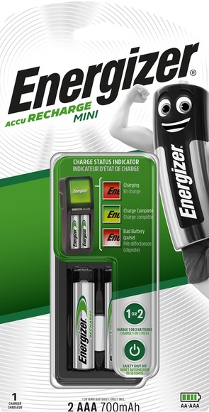 Energizer Mini Charger - Wiederaufladbare Batterie (Weiss/Schwarz)