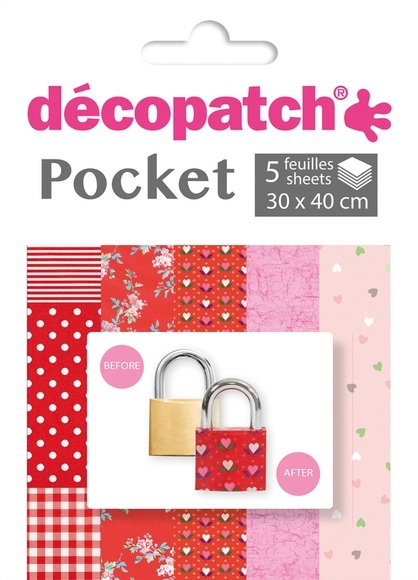 Decopatch Papier Pocket, Nr. 28, 5 Blatt à 30cm x 40cm, DP028C