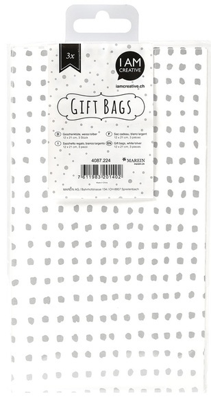 Geschenktüte,ws/silb.,12x21cm,3S