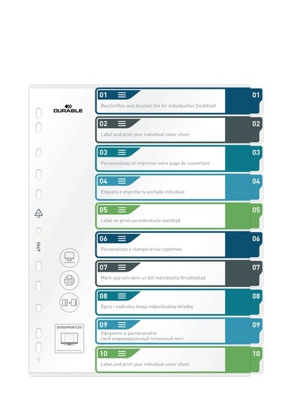 Durable Register, A4+, mehrfarbig, 1-10, 679527