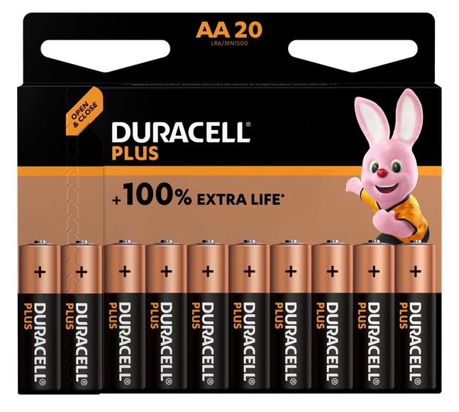 Duracell Plus-AA CP20 Mignon (AA)-Batterie Alkali-Mangan 1.5 V 20 St.